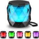 LFS Portable Bluetooth Speaker with Lights, Night Light Wireless Waterproof Speaker Magnetic, 7 Color LED Auto-Changing, Built-in microphone, TWS Stereo Pairing, Mini Speaker for Shower, Home, Outdoor