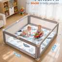 Baby Play Mat, Non-Slip Baby Mat for Floor, Soft Thicker Playpen Mat, Portable Playmat, Crawling Mat for Babies, Toddlers & Infants to Play and Learn 50"x50" (White Blue)