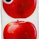 for iPhone 14 Pro Case，Sweet Life Clear Cute iPhone Case with Red Apple's Design, Slim Shockproof Phone Cover for Women Girls ，Creative，Minimalist Style (iphone14pro)