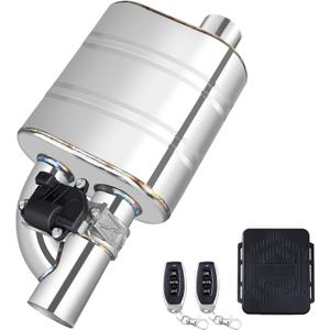 2.5 Inch Valved Muffler Electric Exhaust Cutout with Muffler Cat Back Exhaust System Kit