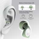 Dison Ear Plugs for Sleeping, Reusable Earplugs for Noise Reduction Silicone Hearing Protection Ear Plugs with 6 Ear Tips Green