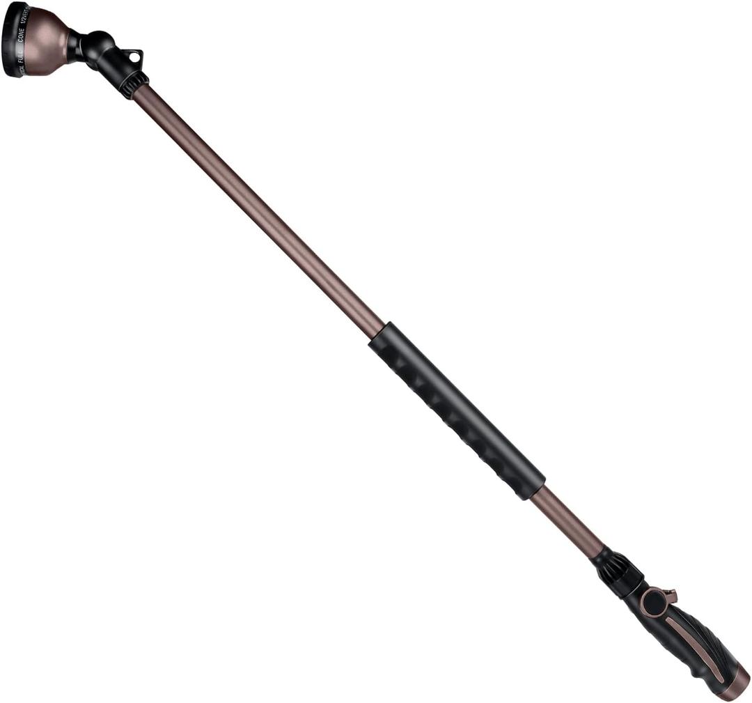 RESTMO 36Long Watering Wand, 180 Swivel Head Metal Garden Hose Wand with 10 Spray Patterns, 3ft Heavy Duty Hose Nozzle Sprayer with Thumb Flow Control, Ideal to Water Hanging Baskets, Shrubs