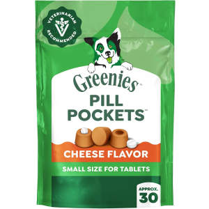 Greenies Pill Pockets Small Dog Treats, Cheese Flavor, 3.2 oz, 6-Pack EXP: 09/2026