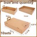 Ceenna 10-pack Kraft Paper Catering Trays with Lids 19.7 x 11.9 x 4.25 Inch Disposable Picnic Platter Serving Boxes for Food Packaging, Cookies, Takeout Food