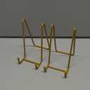 TR-LIFE Plate Stands for Display - 6 Inch Plate Holder Display Stand + Metal Frame Holder Stand for Picture, Decorative Plate, Photo Easel, Tabletop Art (Gold 2 Pack)