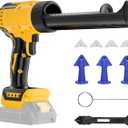 Cordless Caulking Compatible With DeWalt 20V Max Battery(NO Battery) Electric Caulking 10 Oz with Anti-Drip, Auto Retract, LED Light,6 Speed for Filling, Sealing, Repair