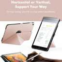 INFILAND Case for iPad 10.2 Inch 9th/8th/7th Generation, Slim Foldable Book-Style Cover with Horizontal and Vertical Stand, Protective Case for iPad 10.2 (2021/2020/2019) (Rose Gold)