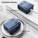 KOREDA Compatible with AirPods Case Cover, Funny Suitcase Design Case for Airpods 2nd Generation/1st Generation, Cute Fashion Protective Hard Case for Women Men with Keychain (Blue)