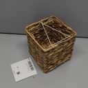 PINXIURY Water Hyacinth Handwoven Tissue Box Cover, Natural Handmade Wicker Napkin Box Holder, Handcrafted Square Facial Tissue, Rustic Decorative on Table and Bathroom, Office, Boho Decorative