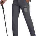 BLUE CHILL Mens Hiking Pants with 4 Zipper Pockets | Lightweight Outdoor Hiking Quick Dry Waterproof Travel (Gray)