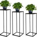 VINCIGANT 3PCS Metal Plant Stand Sets Metal Flower Stands,Black Pedestal Stands for Party Living Room Patio Decoration Tall Centerpiece Stands Planter Supporting Garden Home Decor