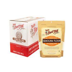 Bob's Red Mill Semolina Pasta Flour, 24oz (Pack of 4) - Vegan, Kosher (EXP 04/27/28)