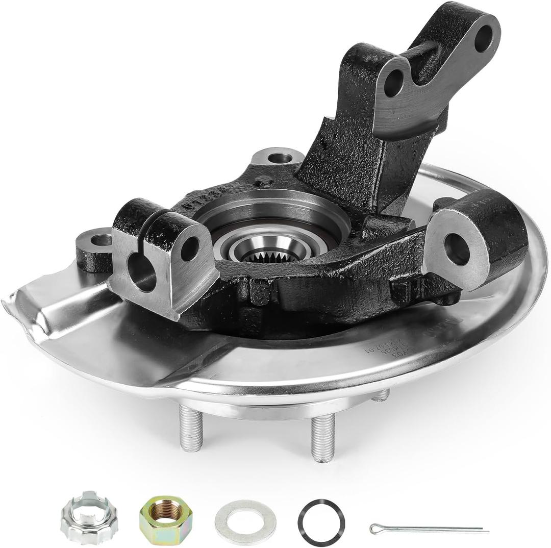 Front Right Steering Knuckle & Wheel Bearing Hub Assembly for Jeep Compass 07-17, Patriot 2007-2017, Dodge Caliber 2007-2012, 4WD AWD FWD, Replace for 698-410 698410 510090, Passenger Side