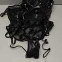 Foxiny Sexy Strappy Lace Up Underwire Sheer Leather Garter Belt Teddy Bodysuit Lingerie Top 2 Piece Set L