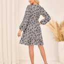 GRACE KARIN Spring Dresses for Women 2026,Casual Long Sleeve Mini Dress, Floral Wedding Guest Dress with Pockets (M)