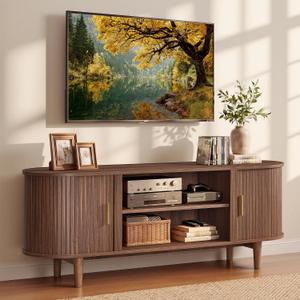 VASAGLE 58 Inch TV Stand, Mid Century Entertainment Center with Storage, 58"L x 15.7"W x 21.7"H