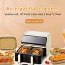 125 Air Fryer Liners for Ninja XL Accessories, Non-Stick Parchment Rectangular, Air fryer liners disposable for Microwave Oven Baking, Waterproof and Oil-Resistant (11 x 6 inch)