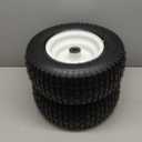 GICOOL 16x6.50-8 Tubeless Tire and Wheel, 1" Bearing, 4" Centered Hub,16x6.5-8" Lawn Mower Tires, Universal Fit Riding Mower and Garden Tractor Front Wheels, 4 Ply, V-Turf Pattern, 2 Pack