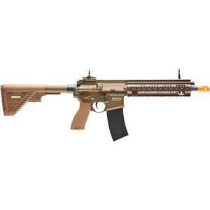 HK Heckler & Koch 416 A5 AEG Automatic 6mm BB Rifle Airsoft Gun, Tan. Feeding Mechanism is Damaged. Battery is Missing