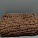 L'AGRATY Chunky Knit Blanket Throw - Soft Chenille Yarn Throw Blanket 40x50 Handmade Thick Cable Knit Crochet Blanke - Large Knit Blanket Chunky Rope Knot Throw Blanket for Couch Sofa Bed Home Decor (Brown)