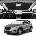Custom Fit Windshield Sun Shade for Mazda CX5 2013-2016, Foldable Car Sunshade with Storage Bag, UV & Heat Reflector, Keeps Interior Cool