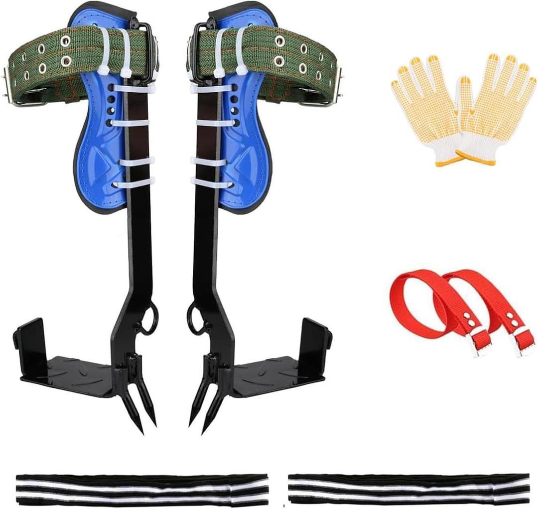 Tree Climbing Spike Set Safety Adjustable Belt Lanyard Rope Rescue Belt 2 Gears (Regular Foot Set)
