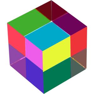 Original Optical Color Cube (40mm) - Cyan, Magenta & Yellow Subtractive Color Mixing- The Mesmerizing Sensory Object for Kid Elderly Teens and Adult