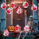 9 Pack Halloween Decorations Outdoor inflatables Scream Ball Elastic Ball Safely expands to 9 inchesHanging Bloody Inflatable Ball for Yard Haunted House Gate Party