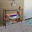Shoe Rack, 4-Tier Long Shoe Rack, Stackable Shoe Storage Organizer Expandable Shoe Shelf Stand, Holds up to 25-30 Pairs of Shoes for Entryway, Garage, Front Door Entrance, Metal,45.6in Black
