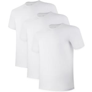 BAMBOO COOL Men's Undershirts for Men Pack,Moisture-Wicking Tees,Stretch Crew Neck Soft T-Shirts (White, M)