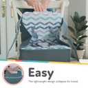 Nuby Easy Go Booster Seat - Travel Booster Seat for Babies and Toddlers - Holds Up to 35 Pounds - 9+ Months - Gray Chevron