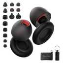 Ear Plugs for Sleeping Noise Reduction Reuseable, Concerts, Focus, Travel, Work, High Fidelity 7 Pair Eartips  Flexible Soft-Touch  NRR of 24 and 27 dB Noise Cancelling Black Red,1 Count(Pack of 1)
