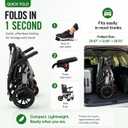 IDEALHOUSE Lightweight Foldable Wheelchair for Adults, 20 lbs Portable Travel Wheelchair, Shock Absorbing Drive Wheels, Stroller Alternative for Seniors, Ideal for Home & Travel