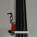 TONIAL Curtain Rod 32 to 58 Inch(2.6-4.8ft), Telescoping Splicing 3/4 Drapery Rods for Windows 20 to 53 Inch(1.7-4.4ft), Decorative Single Rod with Small Cap Finial, Black