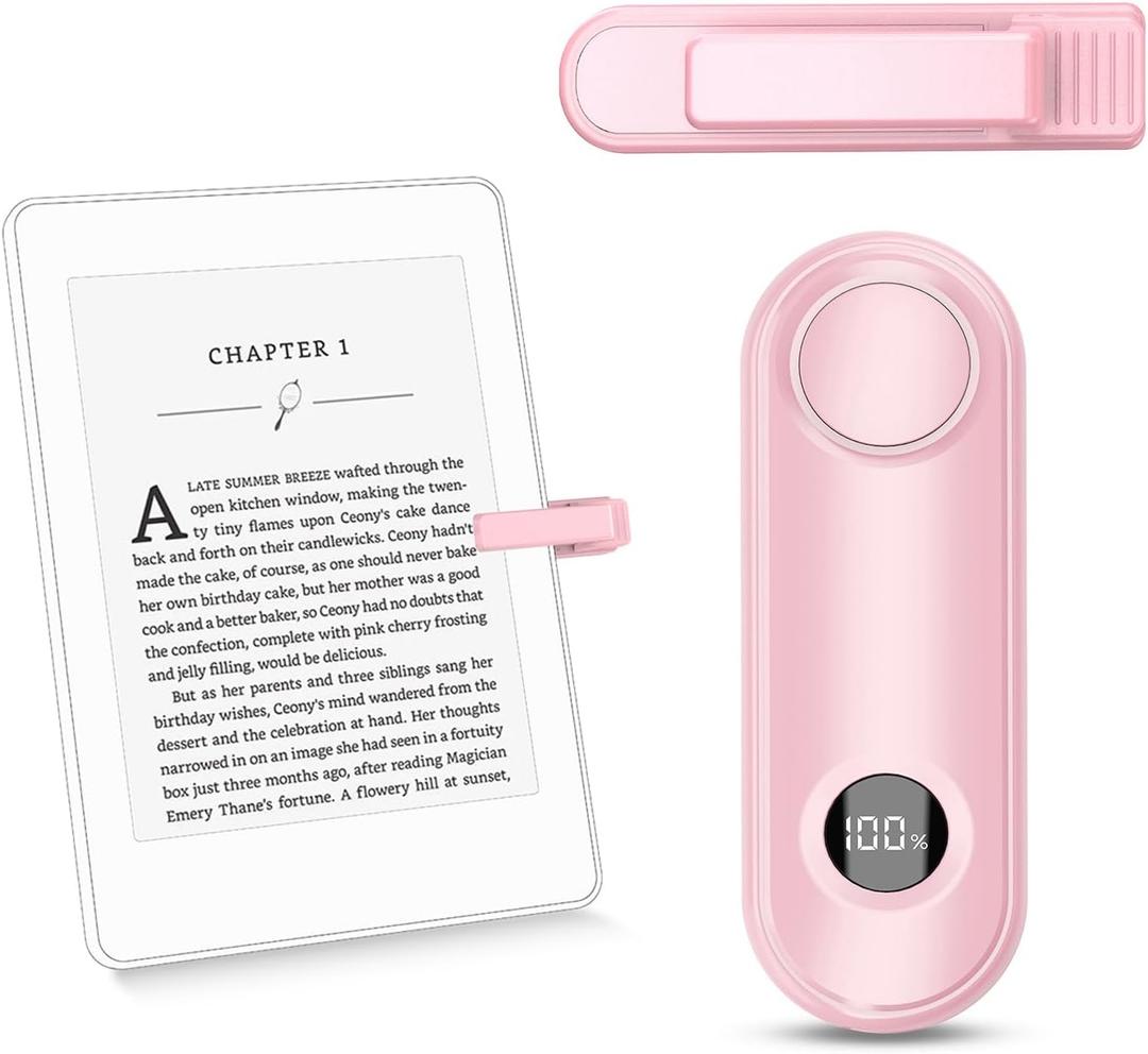 Remote Page Turner for Kindle Reading Accessories, Clicke for iPad iPhone Android Tablets E-Book Reading Noels, Camera Remote Shutter Selfie Controller, Pink