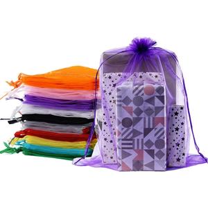 Meowoo 12PCS Big Organza Bags, 12x16in Big Mesh Bags Drawstring, Mesh Gift Bags Drawstring for Shoes, gift bags, home storage, Christmas, gardening, dolls(mixedcolor)