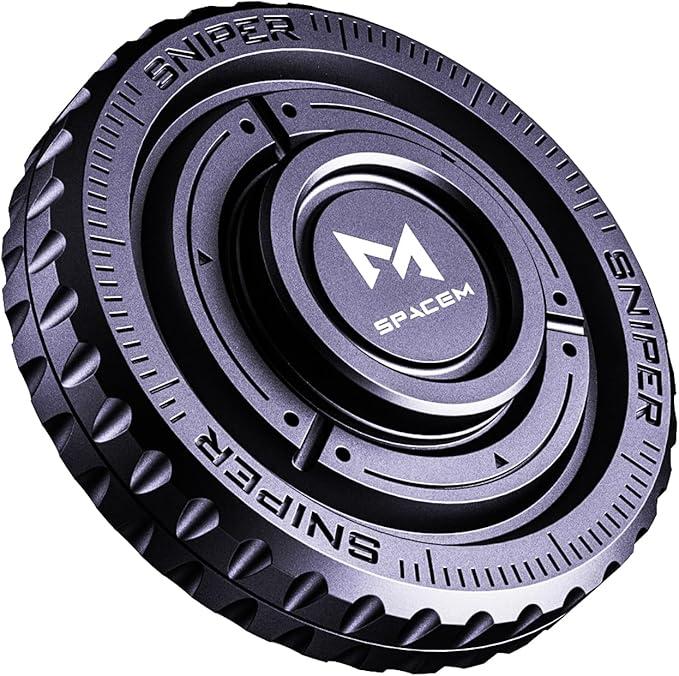 Fidget Spinner 2-in-1 Toy for Adults Kids, Metal Fidget Toy with Stainless Steel Bearing for High Speed Silent Spin & Sliding Sensory Haptic, ADHD Autism Stress Relief Anxiety Reducer for Office Desk