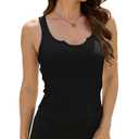 Acmplla Summer Tank Top for Women 2025 Womens Tank Tops Sleeveless Top Basics Camisole Cute Yoga Gym Shirts Black L (Black, L)