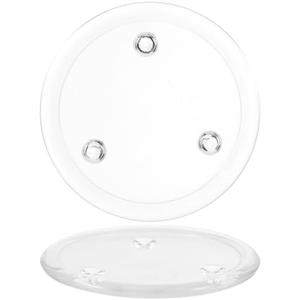 jojofuny 2pcs Glass Candle Plate Clear Glass Candle Tray Pillar Candle Holder Coaster for Dining Table Wedding Centerpieces 5 Inch 4 inch