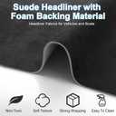 Black Suede Headliner Fabric 79" L 60" W with 3.5mm Foam Backing Material Automotive Interior Roof Replacement for Car, SUV, Truck, RV Marine Interiors, Door Panels, Headliners DIY