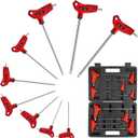 TOMMARS 9PC T Handle Torx Wrench Set, S2 Steel, T10 - T50 Tamper Proof Star Key Set