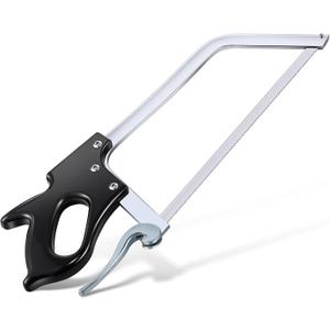 16 Inch Butcher Saw Meat and Bone, Professional Meat Processing Saw with Stainless Steel Blade, Quick Release Black Tightening Cam Comfort Handle, for Household, Processed Livestock and Game