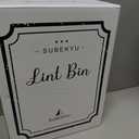 SUBEKYU Magnetic Lint Bin for Laundry Room, Wall Mounted Metal Lint Box Holder Trash Can with Lid for Dryer,Lint Basket for Laundry Room Organization,White