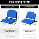 Jauntis Stadium Seating for Bleachers, Bleacher Seats with Ultra Padded Comfy Foam Backs and Cushion, Wide Portable Stadium Chairs with Back Support and Shoulder Strap, Regular - 16.9"W x 13.2"D x 15.4"H