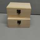 VIKOS Products (2-Pack Unfinished Unpainted Wooden Box with Hinged Lid for Crafts DIY Storage Jewelry Plain Pine Box - Small 6.7"x5.1"x3.1"
