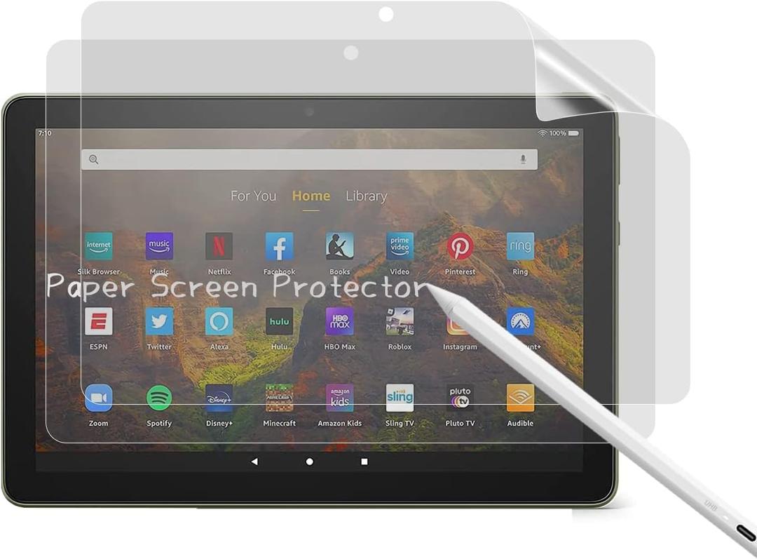KEANBOLL 2-Pack Paper Screen Protector for Fire HD 10/Fire HD 10 Plus 10.1 Inch (13th-11th Generation 2023-2021 Release) Anti Glare Matte & Writing Like On Paper & Compatible with Pencil