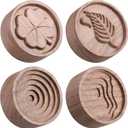 Zhehao 4 Packs Wood Essential Oil Diffuser Small Passive Oil Diffusers Aromatherapy Round Wooden Grain Portable Air Freshener for Car Aromatherapy Home Office Bathroom(Brown)