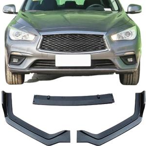 Compatible for Infiniti Q50 2018 2019 2020 2021 Q50 Sport Car Front Bumper Lip Splitter Plate Cover Spoiler Diffuser Deflector Body Kit(Q50-Carbon)