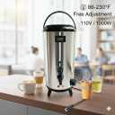 Electric Hot Drink Dispenser with Temperature Display & 304 Stainless Steel Heating Plate, 12L / 3.2 Gallon Heated Beverage Dispenser with Spigot for Milk Tea, Coffee & Water