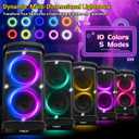 QxbJoy Portable Bluetooth Speaker: 160W Peak Powerful Loud Sound Deep Bass Wireless Boombox Large Subwoofer 15 Hours Battery Life Fast Charging with Led Light Show for Party Outdoor Camping Backyard